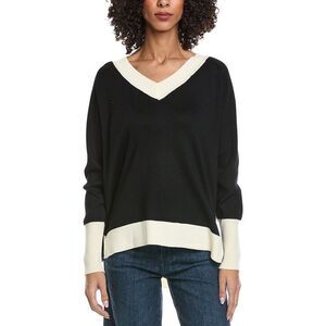 Madison Miles Womens  V-Neck Sweater, Black